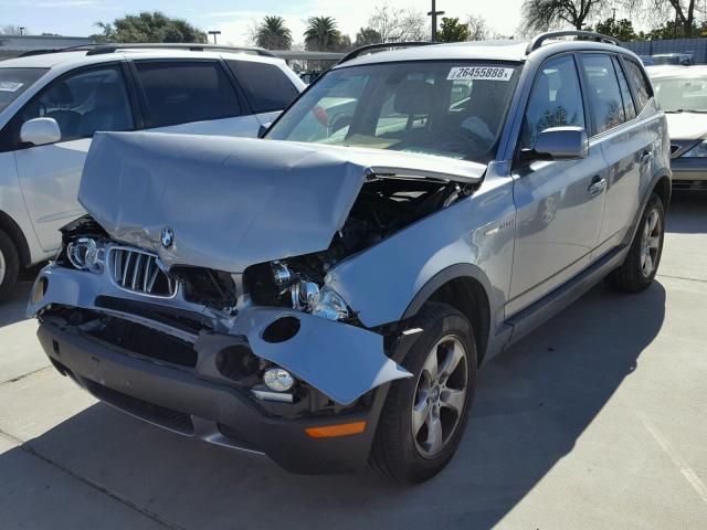 WBXPC93428WJ10794 - 2008 BMW X3 3.0SI SILVER photo 2