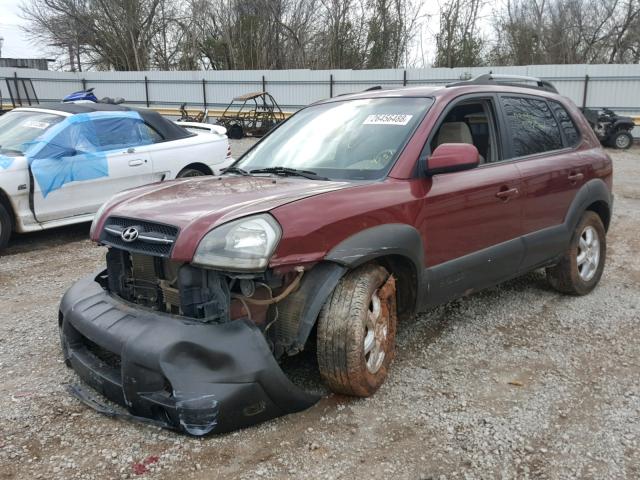 KM8JN12D05U124731 - 2005 HYUNDAI TUCSON GLS RED photo 2