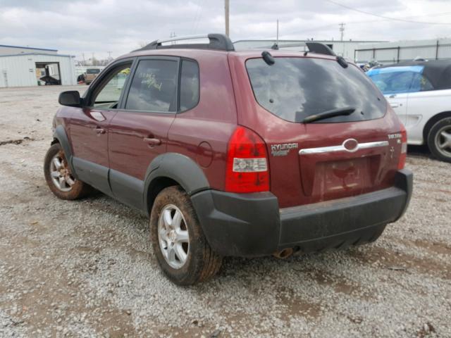 KM8JN12D05U124731 - 2005 HYUNDAI TUCSON GLS RED photo 3