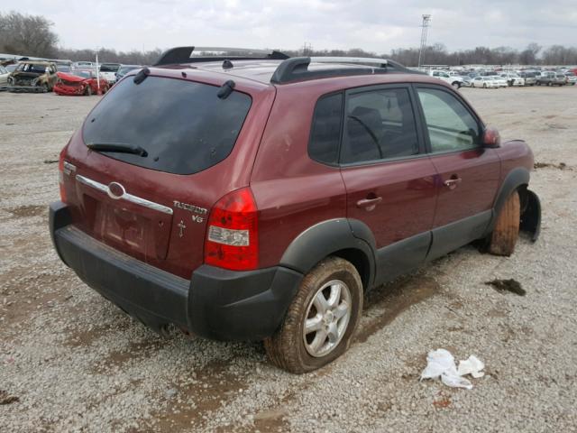 KM8JN12D05U124731 - 2005 HYUNDAI TUCSON GLS RED photo 4