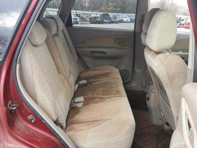 KM8JN12D05U124731 - 2005 HYUNDAI TUCSON GLS RED photo 6