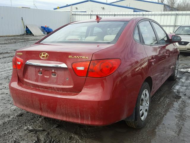 KMHDU4AD6AU049224 - 2010 HYUNDAI ELANTRA BL RED photo 4