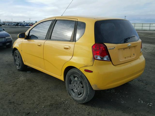 KL1TD66607B708562 - 2007 CHEVROLET AVEO BASE Sarı fotoğraf 3