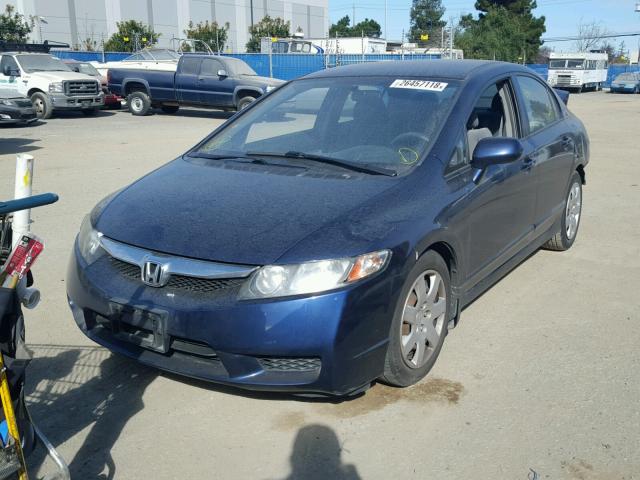 2HGFA1F57BH517165 - 2011 HONDA CIVIC LX BLUE photo 2