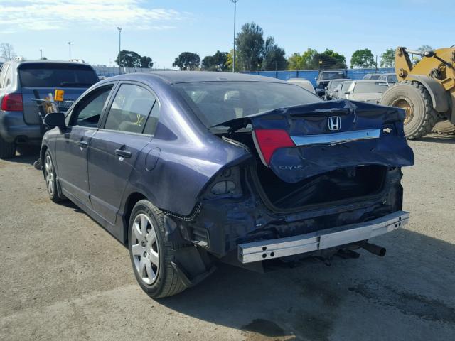 2HGFA1F57BH517165 - 2011 HONDA CIVIC LX BLUE photo 3