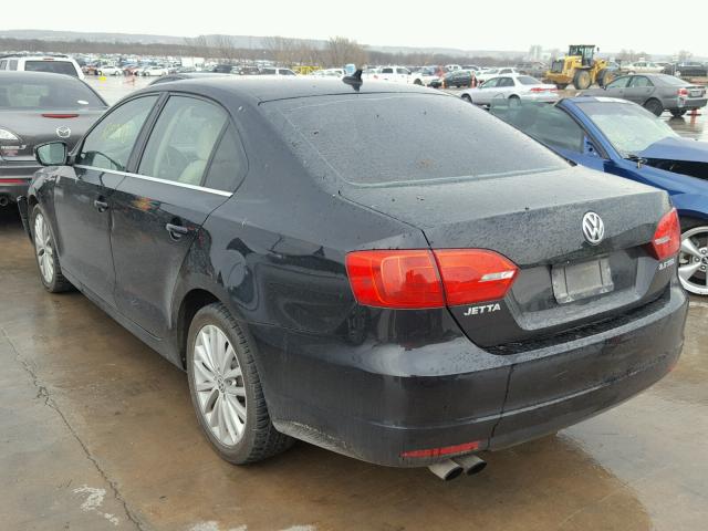 3VWLX7AJ4BM004378 - 2011 VOLKSWAGEN JETTA SEL BLACK photo 3