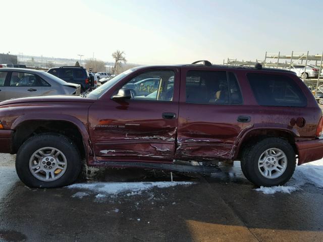 1B4HS28N81F578013 - 2001 DODGE DURANGO MAROON photo 10