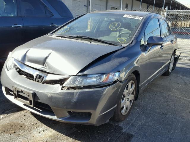 2HGFA1F53AH307242 - 2010 HONDA CIVIC LX GRAY photo 2