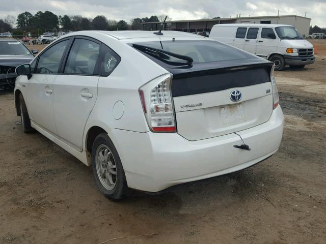 JTDKN3DUXB0327985 - 2011 TOYOTA PRIUS WHITE photo 3