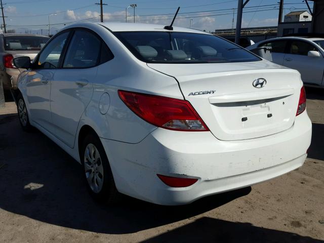 KMHCT4AE0FU885674 - 2015 HYUNDAI ACCENT GLS WHITE photo 3