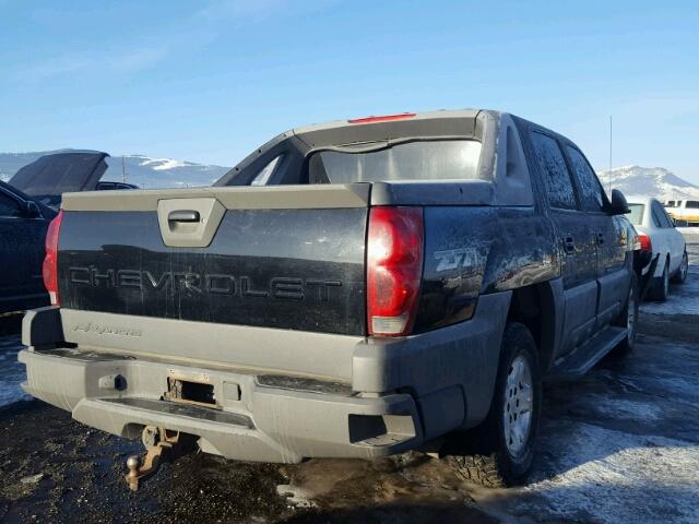 3GNEK13T62G341114 - 2002 CHEVROLET AVALANCHE BLACK photo 4