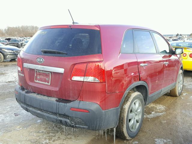 5XYKT3A12BG082755 - 2011 KIA SORENTO BA MAROON photo 4