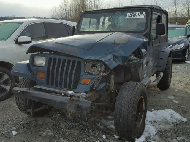 1J4FY19P6SP213869 - 1995 JEEP WRANGLER / GREEN photo 2