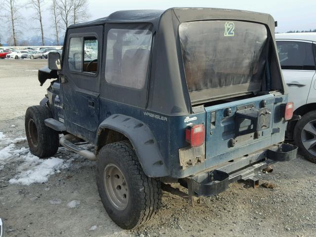 1J4FY19P6SP213869 - 1995 JEEP WRANGLER / GREEN photo 3