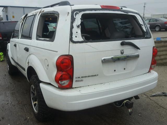 1D4HD48N86F190315 - 2006 DODGE DURANGO SL WHITE photo 3