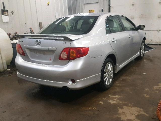 2T1BU4EE1AC372270 - 2010 TOYOTA COROLLA BA SILVER photo 4