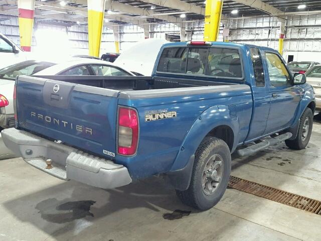 1N6ED26T64C449692 - 2004 NISSAN FRONTIER K BLUE photo 4