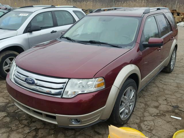 1FMDK08W98GA11582 - 2008 FORD TAURUS X E RED photo 2