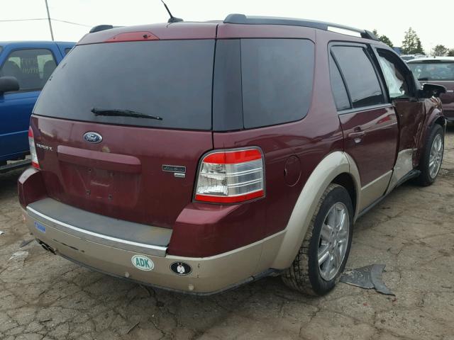 1FMDK08W98GA11582 - 2008 FORD TAURUS X E RED photo 4