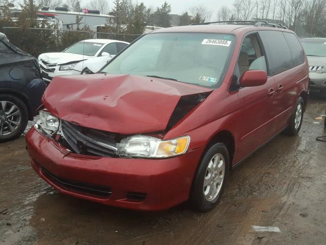 5FNRL18894B147035 - 2004 HONDA ODYSSEY EX RED photo 2