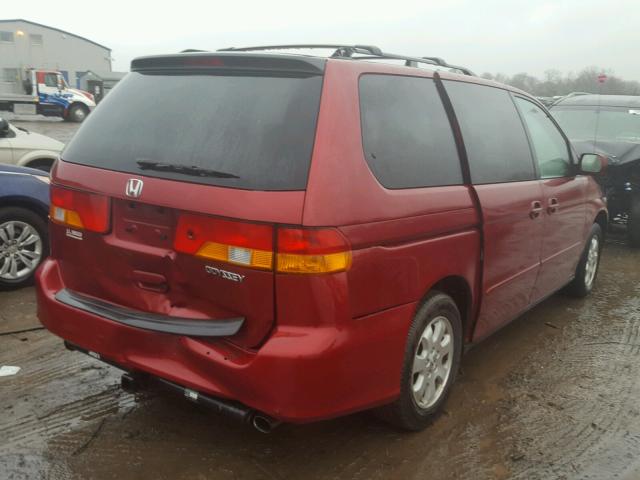 5FNRL18894B147035 - 2004 HONDA ODYSSEY EX RED photo 4