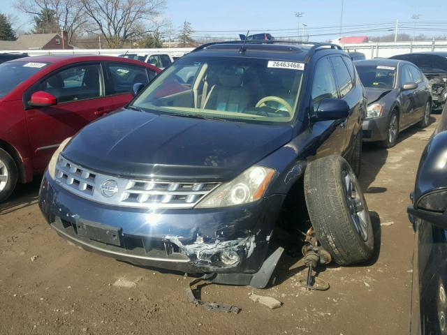 JN8AZ08W45W444221 - 2005 NISSAN MURANO SL BLUE photo 2