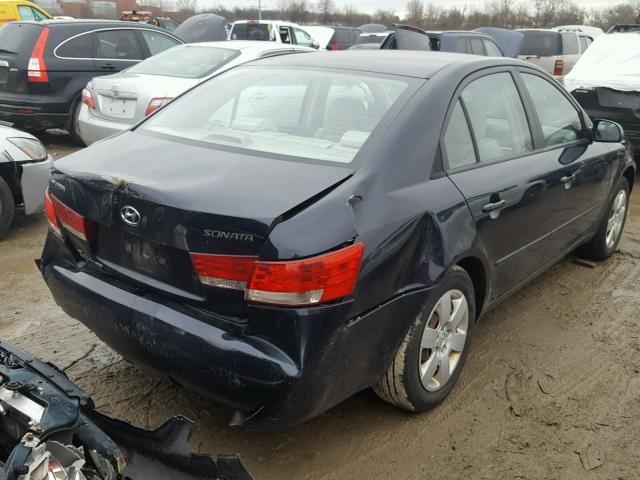 5NPET46C37H227864 - 2007 HYUNDAI SONATA GLS BLUE photo 4