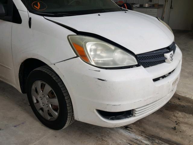 5TDZA23C85S221923 - 2005 TOYOTA SIENNA CE WHITE photo 9