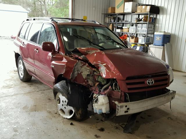 JTEEP21A940026358 - 2004 TOYOTA HIGHLANDER MAROON photo 1