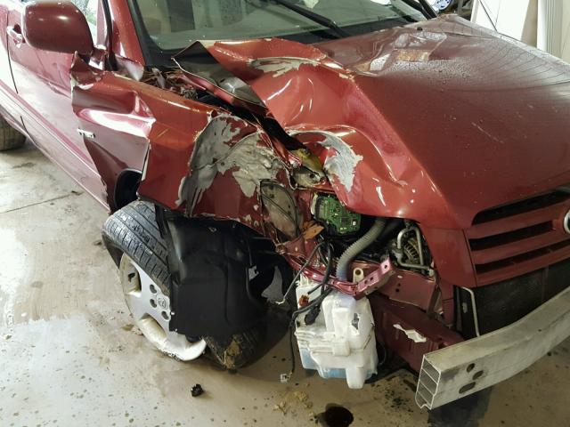 JTEEP21A940026358 - 2004 TOYOTA HIGHLANDER MAROON photo 9