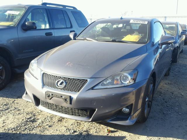 JTHFE2C24D2509182 - 2013 LEXUS IS 350 GRAY photo 2