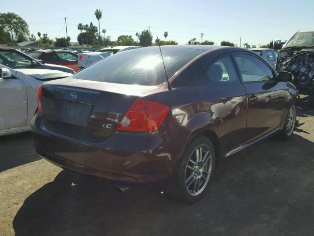 JTKDE167550016305 - 2005 TOYOTA SCION TC 栗色 照片 4