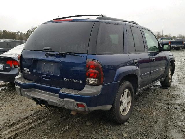 1GNDT13S132191276 - 2003 CHEVROLET TRAILBLAZE BLUE photo 4