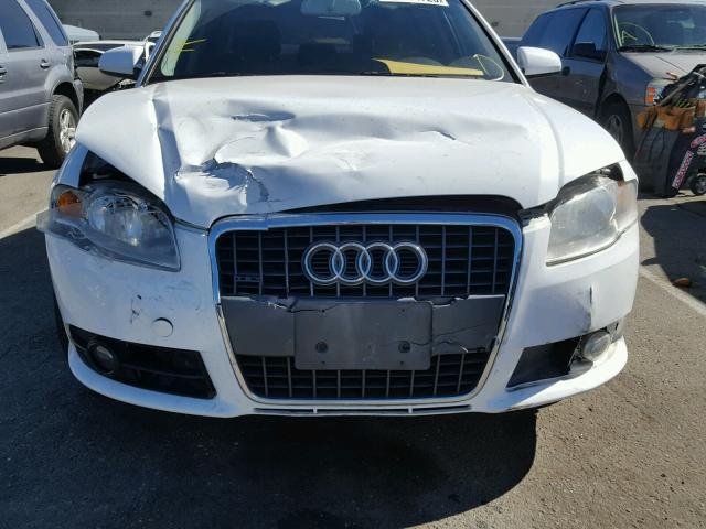 WAUAF78E08A134912 - 2008 AUDI A4 2.0T WHITE photo 9