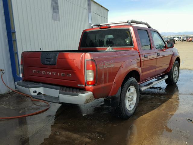 1N6ED27Y01C319316 - 2001 NISSAN FRONTIER C RED photo 4