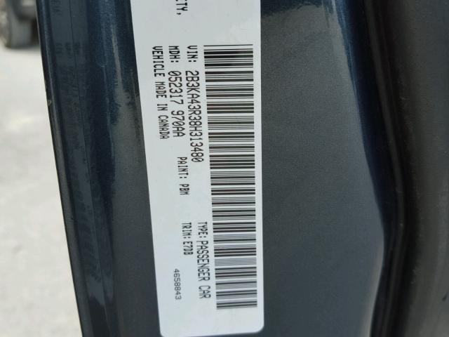 2B3KA43R38H313480 - 2008 DODGE CHARGER BLUE photo 10