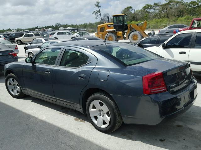 2B3KA43R38H313480 - 2008 DODGE CHARGER BLUE photo 3