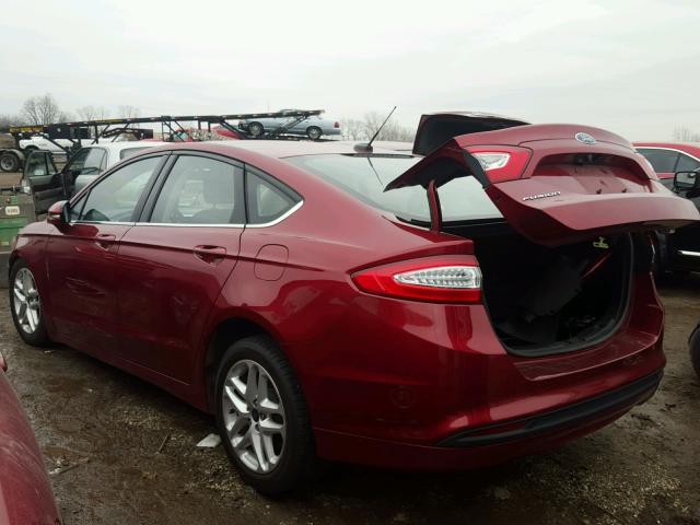 3FA6P0H71GR141148 - 2016 FORD FUSION SE RED photo 3