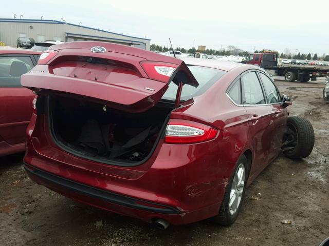 3FA6P0H71GR141148 - 2016 FORD FUSION SE RED photo 4