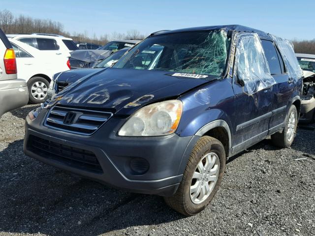 JHLRD788X6C014027 - 2006 HONDA CR-V EX BLUE photo 2