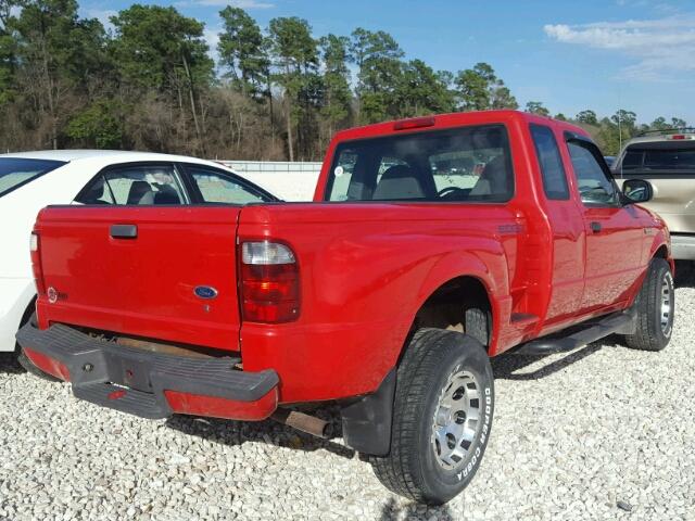 1FTYR14U91PA18081 - 2001 FORD RANGER SUP RED photo 4