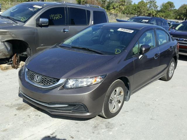 19XFB2F52EE027881 - 2014 HONDA CIVIC LX GRAY photo 2