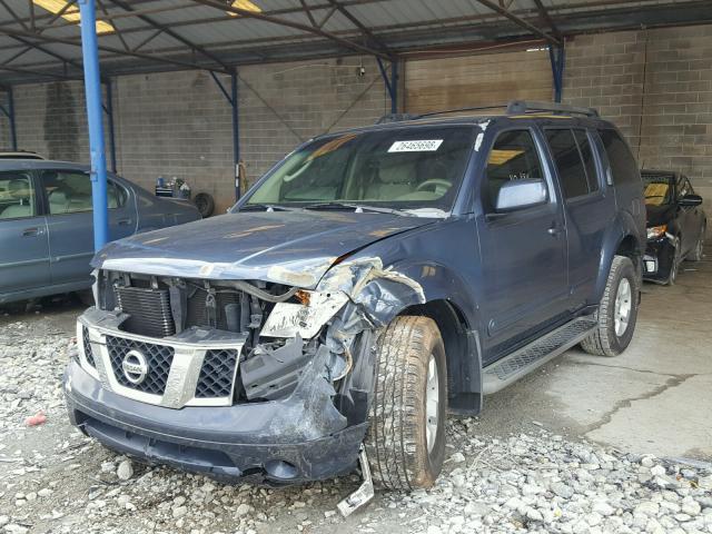 5N1AR18U97C605145 - 2007 NISSAN PATHFINDER BLUE photo 2