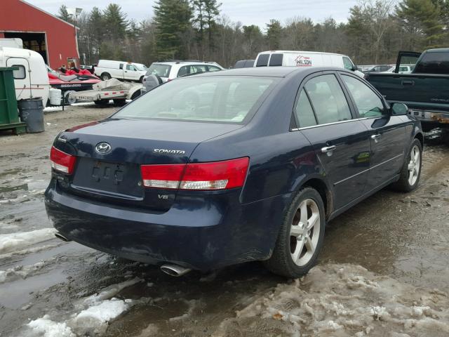 5NPEU46F57H166234 - 2007 HYUNDAI SONATA SE BLUE photo 4