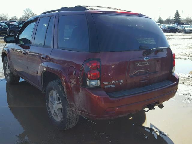 1GNDT13S882165961 - 2008 CHEVROLET TRAILBLAZE MAROON photo 3