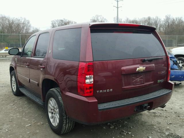 1GNFK13569R138630 - 2009 CHEVROLET TAHOE HYBR BURGUNDY photo 3