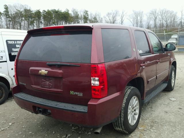 1GNFK13569R138630 - 2009 CHEVROLET TAHOE HYBR BURGUNDY photo 4