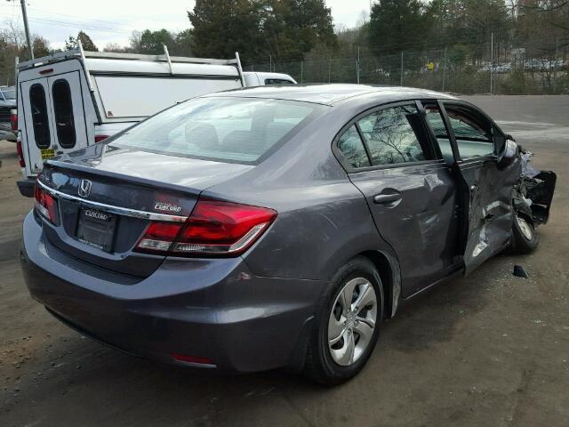 19XFB2F50EE043481 - 2014 HONDA CIVIC LX GRAY photo 4