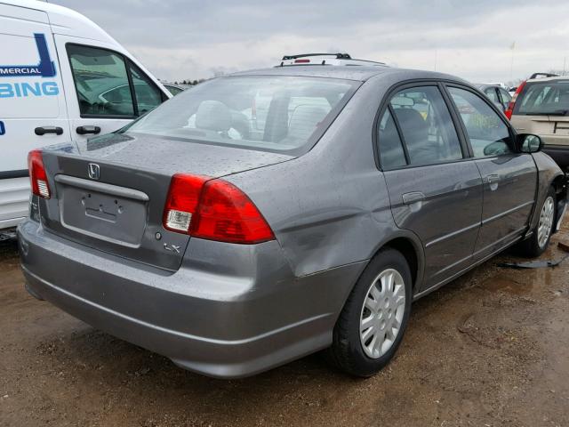 2HGES16624H632020 - 2004 HONDA CIVIC LX GRAY photo 4