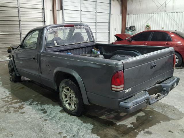 1B7FL16X12S690845 - 2002 DODGE DAKOTA BAS GRAY photo 3